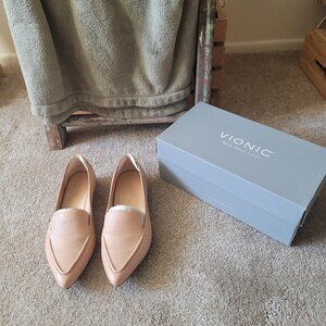 Vionic | Noah | Nude Pointed Toe Ballet Flats Loafer | Size 7 | Genuine Leather